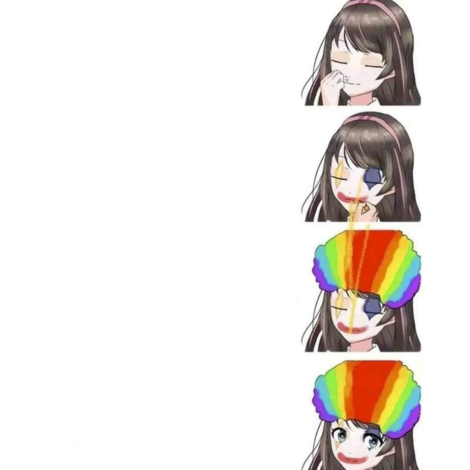 Clown girl anime Blank Meme Template