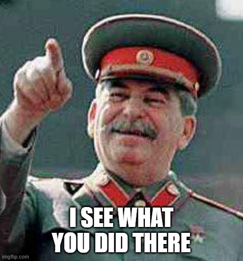Stalin says | I SEE WHAT YOU DID THERE | image tagged in stalin says | made w/ Imgflip meme maker