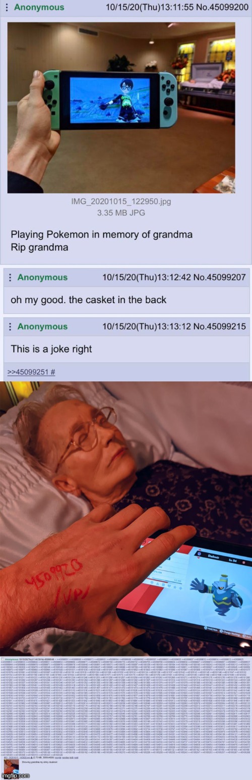 anon plays pokemon at grandmas funeral RIP | made w/ Imgflip meme maker