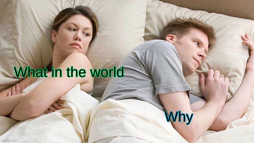 I Bet He's Thinking About Other Women | What in the world; Why | image tagged in memes,i bet he's thinking about other women | made w/ Imgflip meme maker