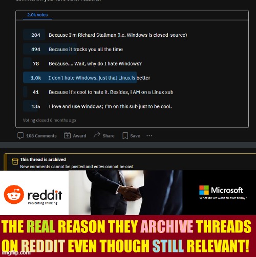 I don't hate Windows, It's just that Linux is Better... | image tagged in linux,fun,conspiracy,theory,who reads these,but why | made w/ Imgflip meme maker