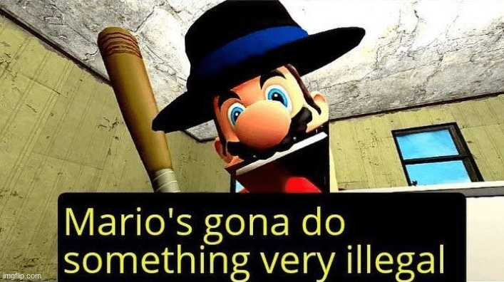 Mario's Gina do something very illegal Blank Meme Template