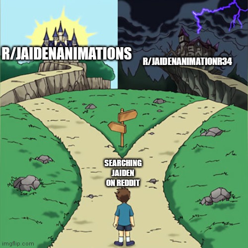 Dramatic Path | R/JAIDENANIMATIONS; R/JAIDENANIMATIONR34; SEARCHING JAIDEN ON REDDIT | image tagged in dramatic path,jaiden animations | made w/ Imgflip meme maker