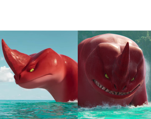 High Quality Calm Red vs. Angry Red Blank Meme Template