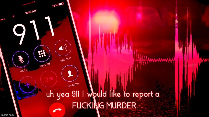 uh yeah 911 i would like to report a fucking murder Blank Meme Template