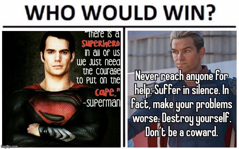 Who would win Superman vs. Homelander Blank Meme Template