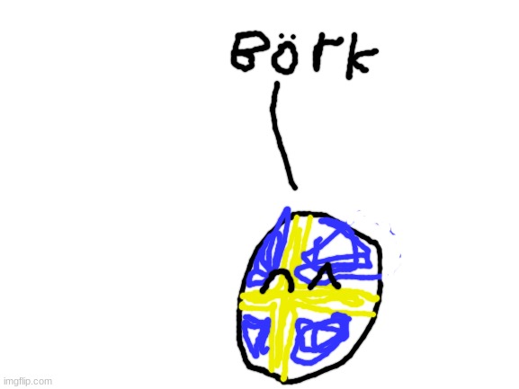 sweden | image tagged in blank white template,countryballs,sweden | made w/ Imgflip meme maker