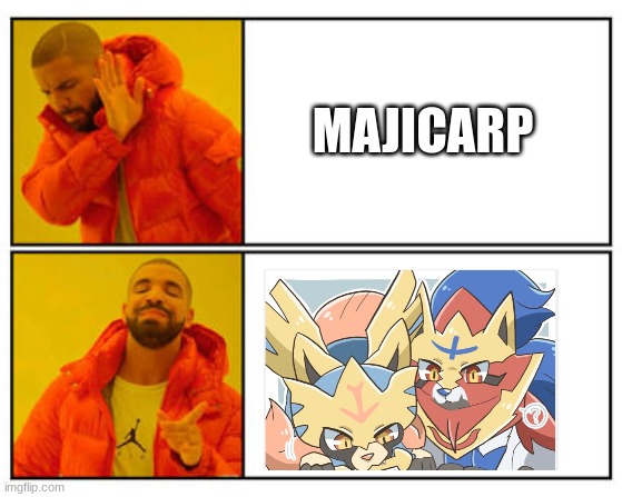 pokemon | MAJICARP | image tagged in no - yes | made w/ Imgflip meme maker