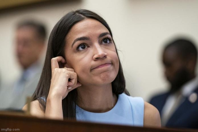 aoc Scratches her empty head | image tagged in aoc scratches her empty head | made w/ Imgflip meme maker