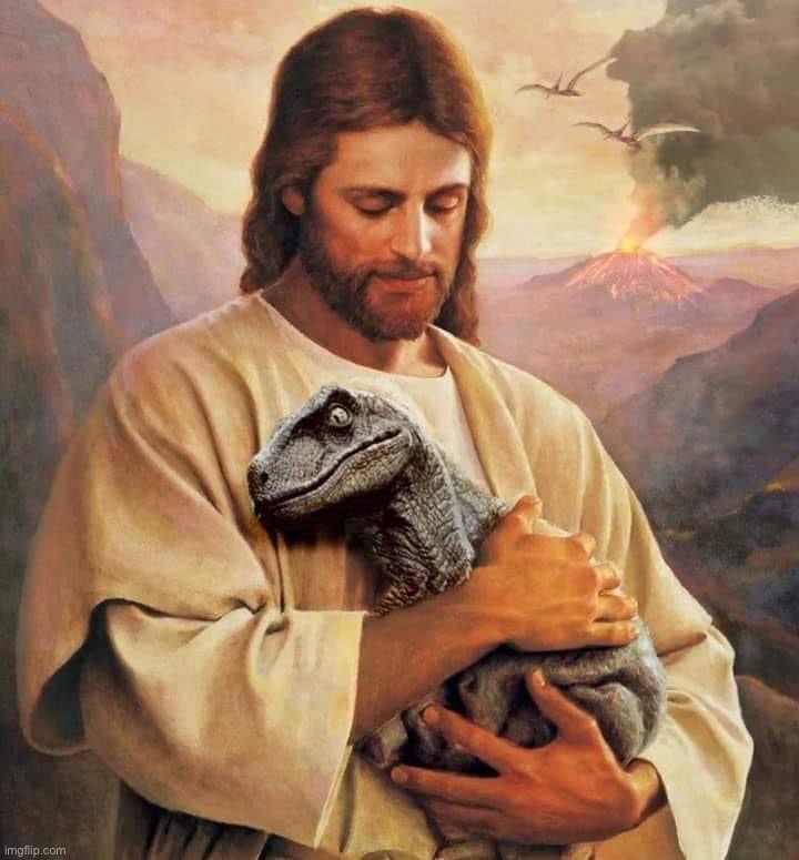Dino jesus | image tagged in dino jesus | made w/ Imgflip meme maker