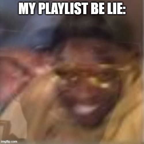 quality is terrible | MY PLAYLIST BE LIE: | made w/ Imgflip meme maker