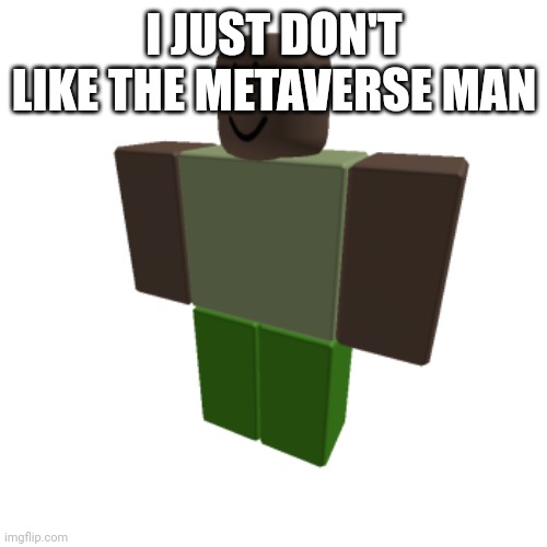 Roblox oc | I JUST DON'T LIKE THE METAVERSE MAN | image tagged in roblox oc | made w/ Imgflip meme maker