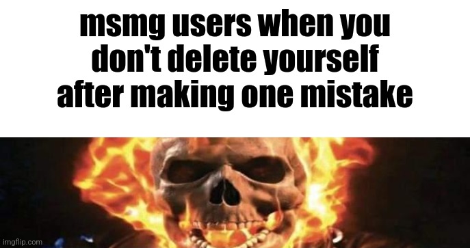 msmg users when you don't delete yourself after making one mistake | made w/ Imgflip meme maker