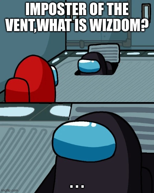 impostor of the vent | IMPOSTER OF THE VENT,WHAT IS WIZDOM? . . . | image tagged in impostor of the vent | made w/ Imgflip meme maker