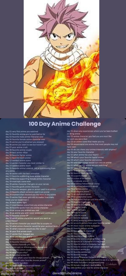 Day 21 | image tagged in 100 day anime challenge,fairy tail,natsu dragneel | made w/ Imgflip meme maker