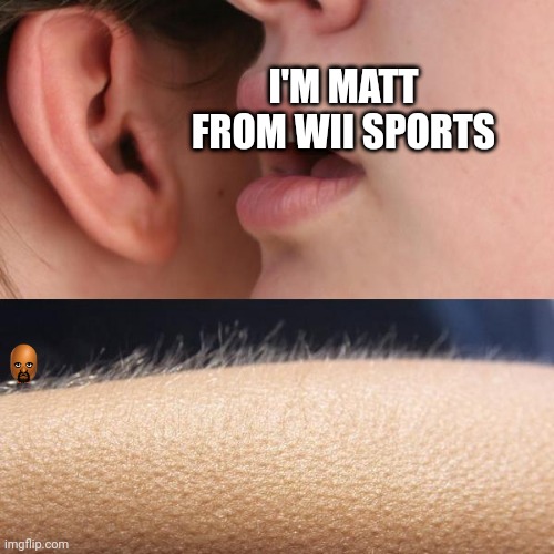 Matt | I'M MATT FROM WII SPORTS | image tagged in whisper and goosebumps | made w/ Imgflip meme maker
