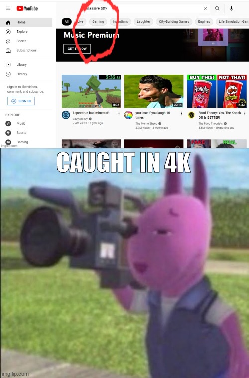 CAUGHT IN 4K | image tagged in caught in 4k | made w/ Imgflip meme maker