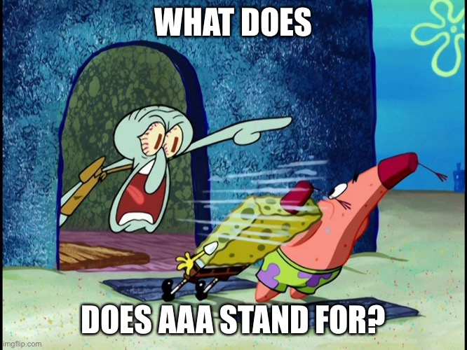 I genuinely don’t know | WHAT DOES; DOES AAA STAND FOR? | image tagged in squidward screaming | made w/ Imgflip meme maker