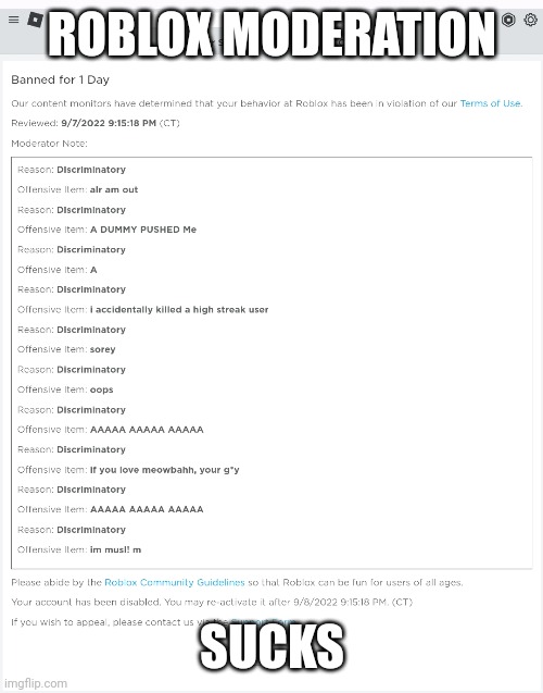 Roblox Moderation SUCKS (Read Description Please) 