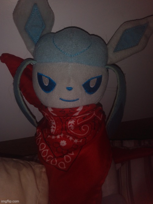 i present to you, FrostTheGlaceon (sorry for bad lighting) | made w/ Imgflip meme maker
