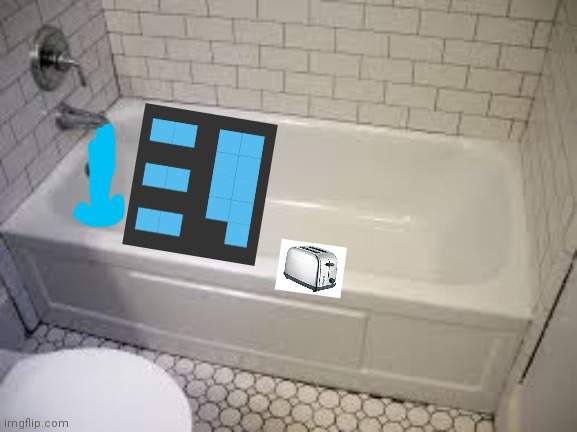 Pyth2nkicode toaster bath | image tagged in bathtub | made w/ Imgflip meme maker