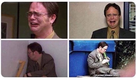 High Quality crying dwight 4 pic Blank Meme Template
