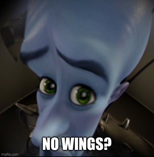 Mega Mind | NO WINGS? | image tagged in mega mind | made w/ Imgflip meme maker