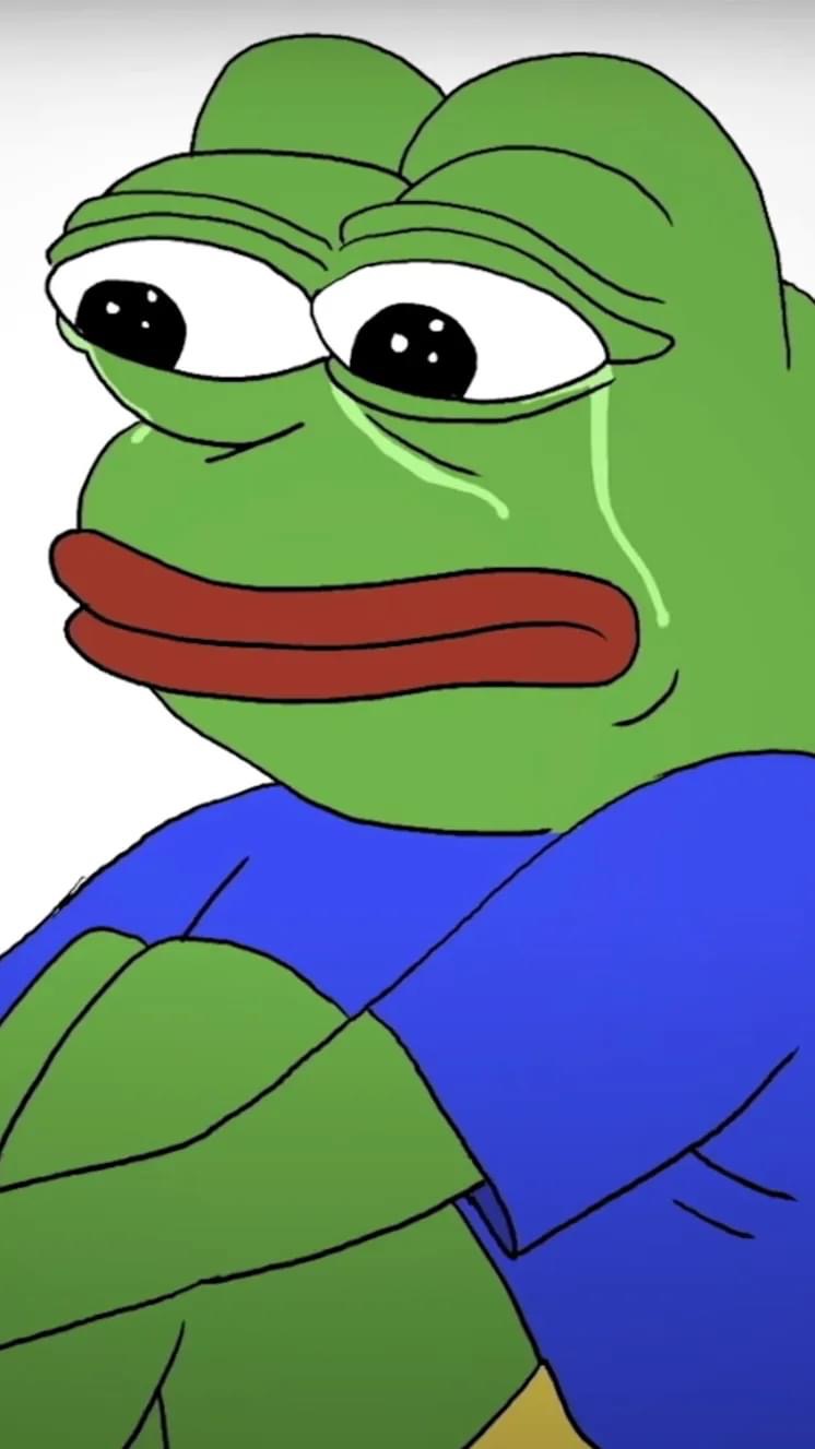 High Quality Pepe rocking and crying Blank Meme Template