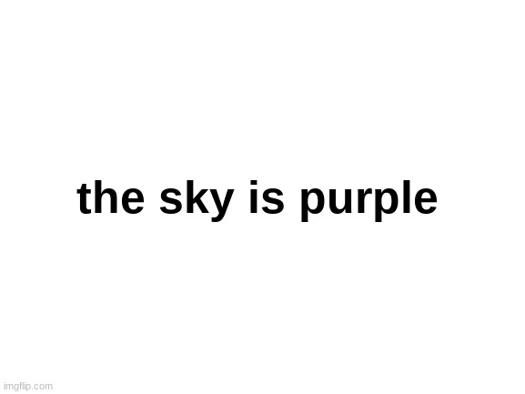 Blank White Template | the sky is purple | image tagged in blank white template | made w/ Imgflip meme maker