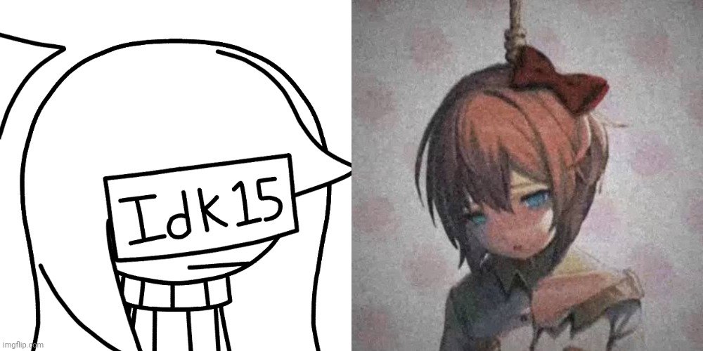 image tagged in idk15,dead sayori | made w/ Imgflip meme maker