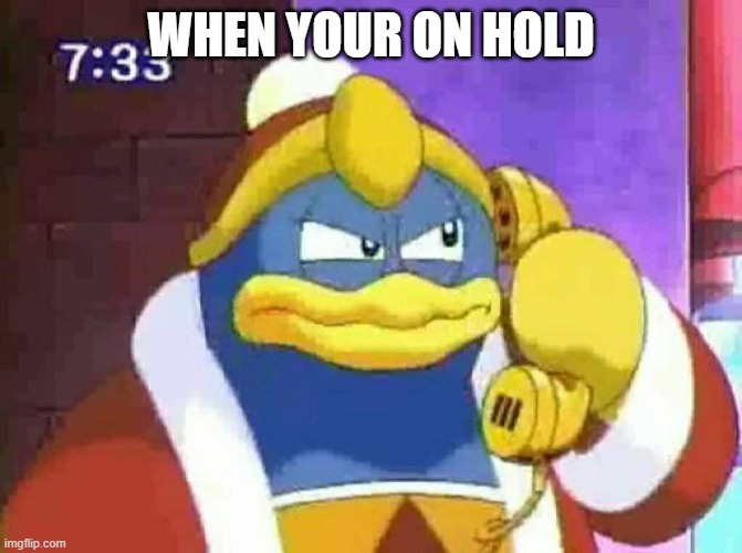 DDD PHONE | WHEN YOUR ON HOLD | image tagged in ddd phone | made w/ Imgflip meme maker
