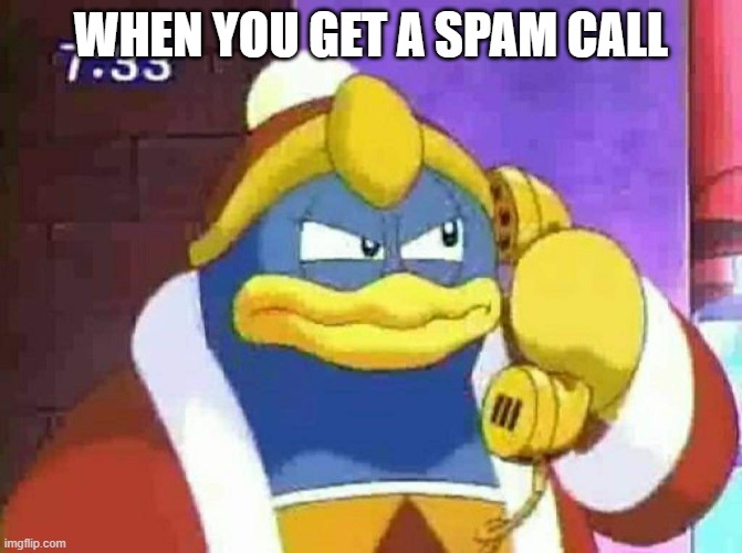 DDD GETS A SPAM CALL | WHEN YOU GET A SPAM CALL | image tagged in ddd phone | made w/ Imgflip meme maker