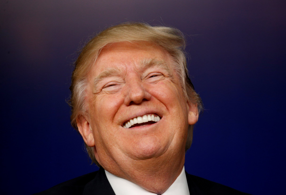 High Quality Trump Laughing  O-face  Giggle Blank Meme Template