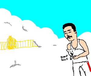 High Quality Freddie in heaven Blank Meme Template