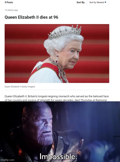 RIP | image tagged in thanos impossible | made w/ Imgflip meme maker
