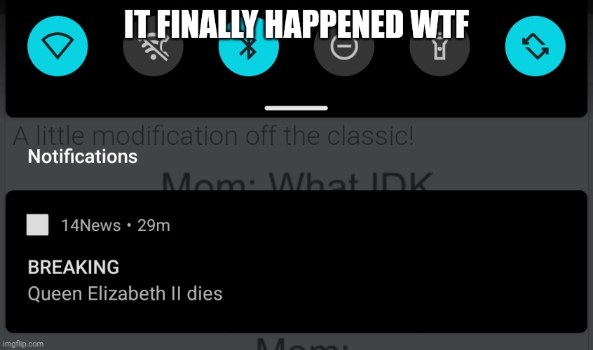 WHAT?!??? | IT FINALLY HAPPENED WTF | image tagged in queen elizabeth | made w/ Imgflip meme maker