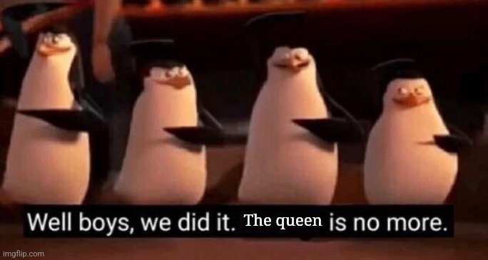 We did it boys | The queen | image tagged in we did it boys | made w/ Imgflip meme maker