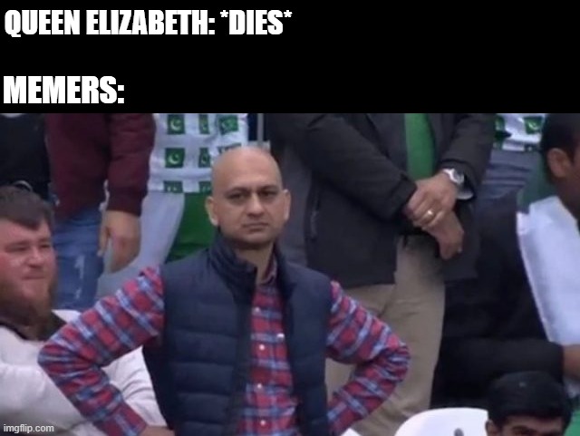 SHES DEAD??!?!?!?!?!?!?!!!?!?!?!?!?! | QUEEN ELIZABETH: *DIES*; MEMERS: | image tagged in muhammad sarim akhtar,queen elizabeth,british,funny memes | made w/ Imgflip meme maker