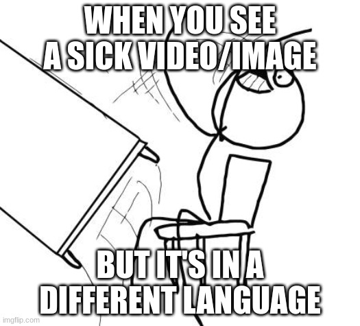SOOO RELATABLE | WHEN YOU SEE A SICK VIDEO/IMAGE; BUT IT'S IN A DIFFERENT LANGUAGE | image tagged in memes,relatable memes | made w/ Imgflip meme maker