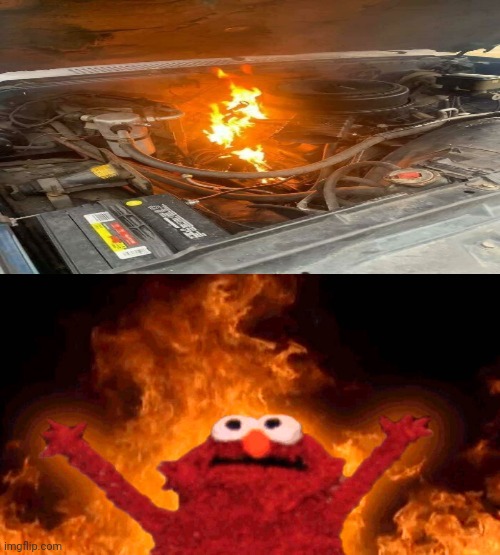 The fire | image tagged in elmo fire,you had one job,fire,memes,engine,fail | made w/ Imgflip meme maker