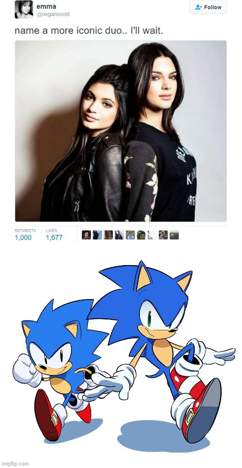 remember sonic generations? | image tagged in name a more iconic duo | made w/ Imgflip meme maker
