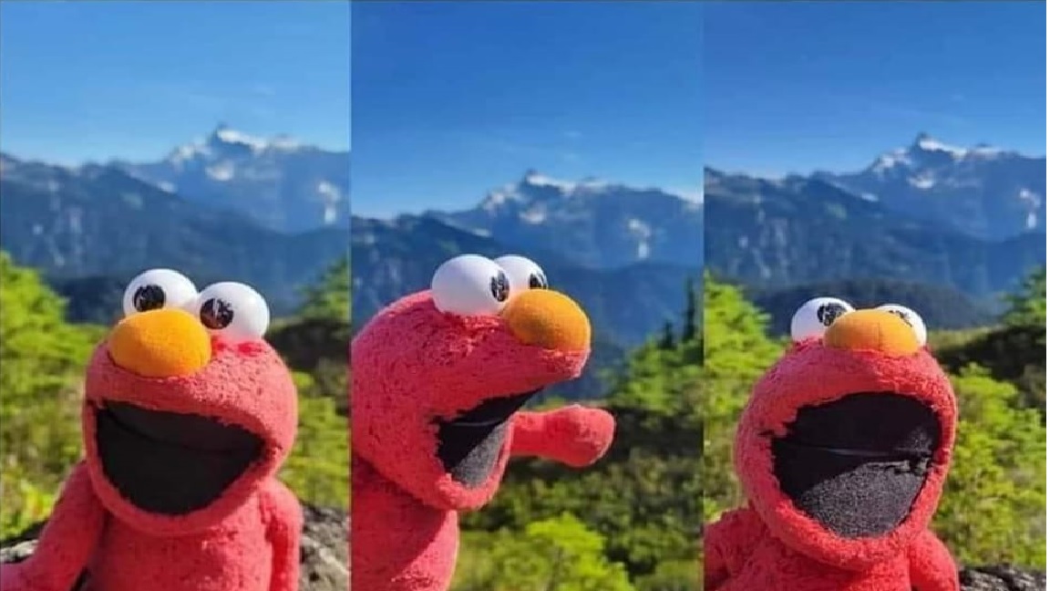 excited elmo Blank Meme Template