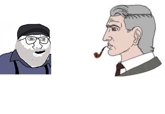 High Quality George rr Martin and JRR Tolkien Blank Meme Template