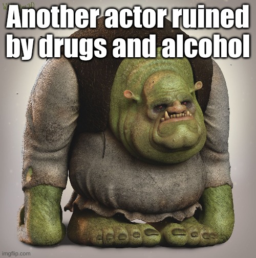 Realistic Shrek |  Another actor ruined by drugs and alcohol | image tagged in ogre,shrek,realistic | made w/ Imgflip meme maker