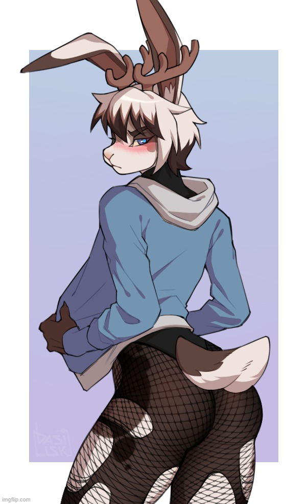 By Basilllisk | image tagged in furry,femboy,cute,adorable,dat ass | made w/ Imgflip meme maker