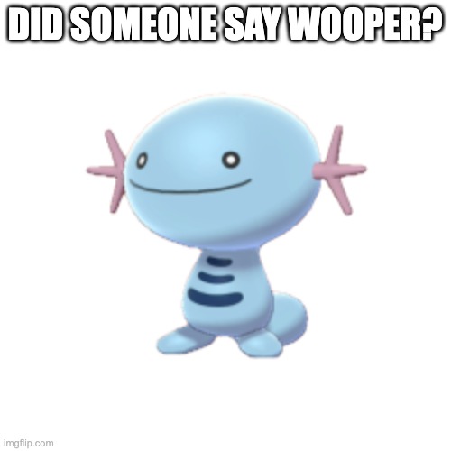 Wooper | DID SOMEONE SAY WOOPER? | image tagged in wooper | made w/ Imgflip meme maker