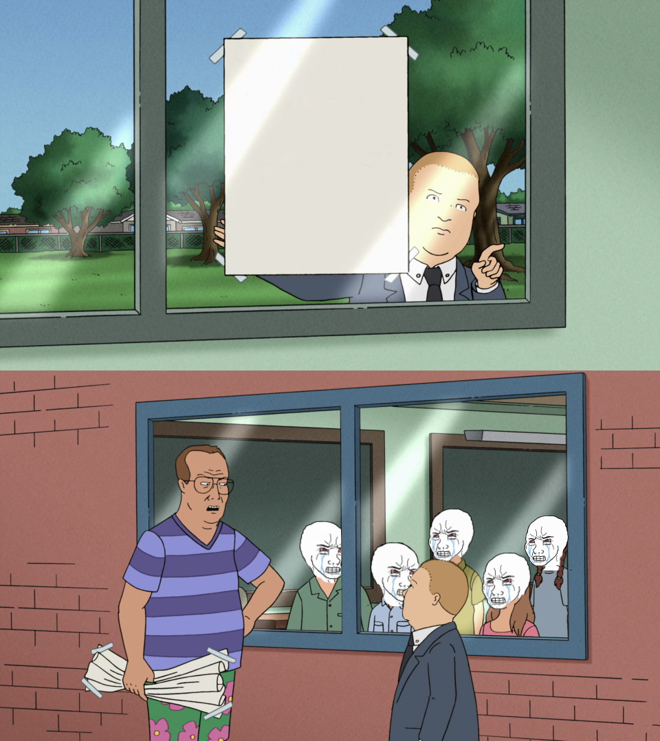 Bobby Hill and liberal kids Blank Meme Template