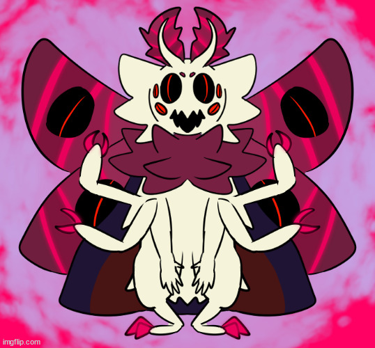 I drew Crypt (the cute old moth man from earlier) in like.. a demon for or smth, idk (my art and character) | image tagged in furry,art,drawings,moths | made w/ Imgflip meme maker