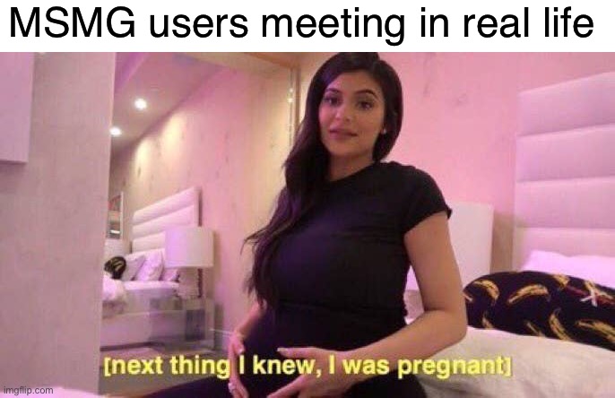 Next thing i knew | MSMG users meeting in real life | image tagged in next thing i knew | made w/ Imgflip meme maker