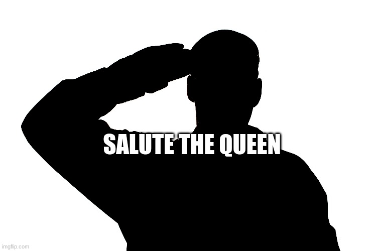 salute=respect. Upvote=salute | SALUTE THE QUEEN | image tagged in salute | made w/ Imgflip meme maker